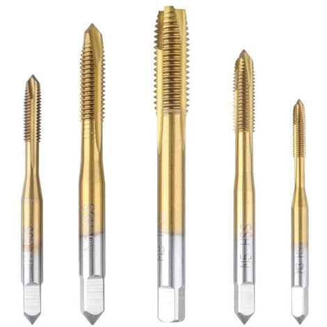 Jeu de Tarauds Mâles Droits en Acier Rapide M3 M4 M5 M6 M8 pour Filetage Métrique