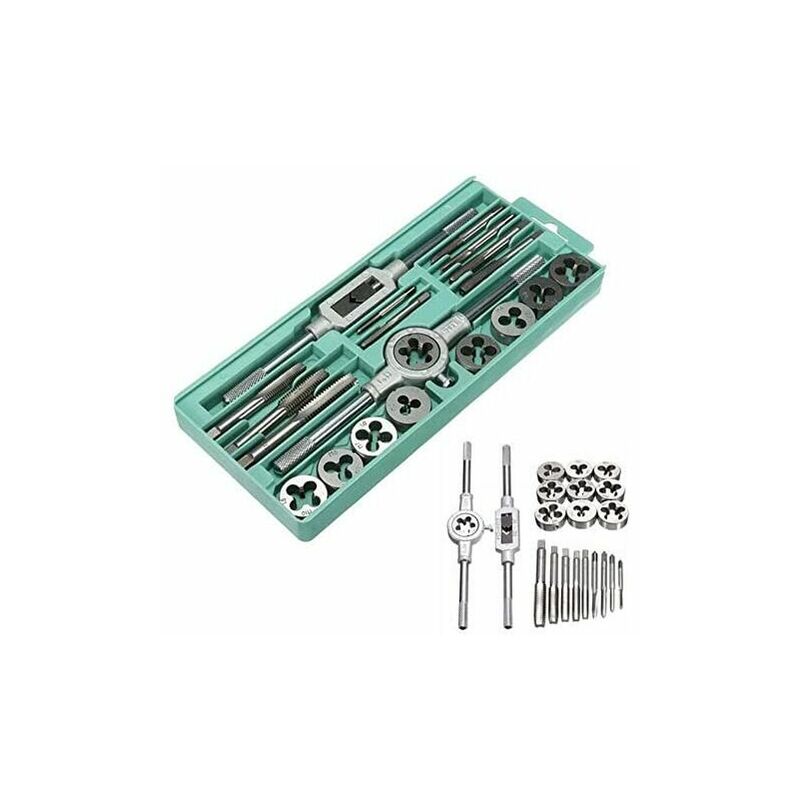 Vuszr - Jeu de tarauds métriques 20PCS Jeu de tarauds et de matrices à grande vitesse adapté à l'atelier d'outillage