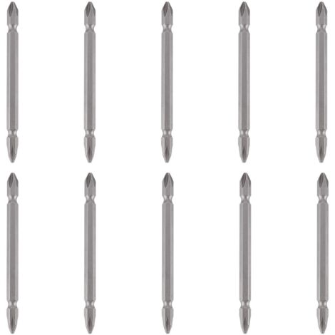 Jeu de Tournevis, 10 Pièces Embout de Tournevis électrique Double Tête Croix S2 Outil de Matériel en Acier Allié 100 Mm Avec Surface Lisse Traitement Magnétique Fort