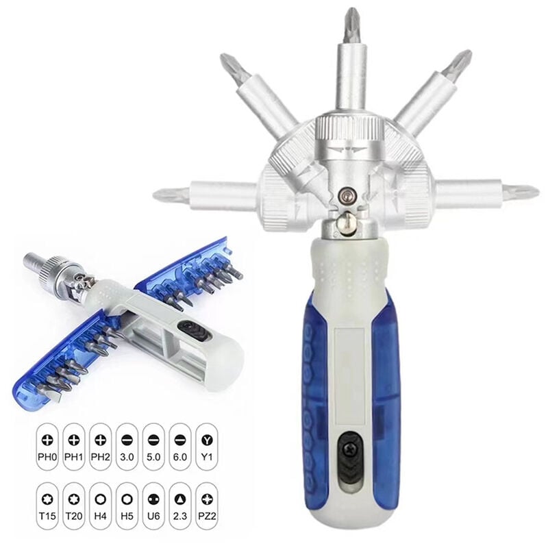 Jusch - Jeu de tournevis 14 en 1 pour le travail et la maison