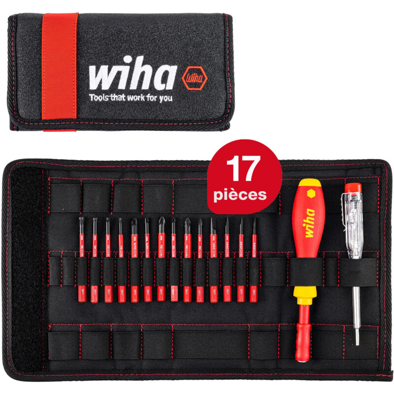 Tournevis avec porte-embout SoftFinish® electric slimVario pour embouts slimBit (36068) - Wiha