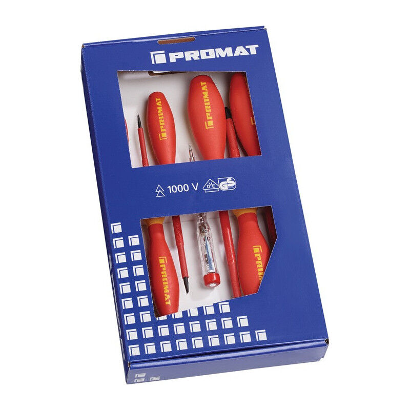 Promat - Jeu de tournevis 7 pièces fente/PH vde