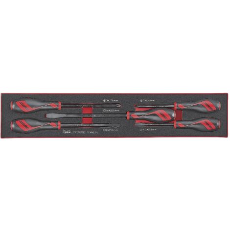 Jeu de tournevis à choc Foamx4 tray PLAT- PH 5 pièces Teng Tools TEXMDTN