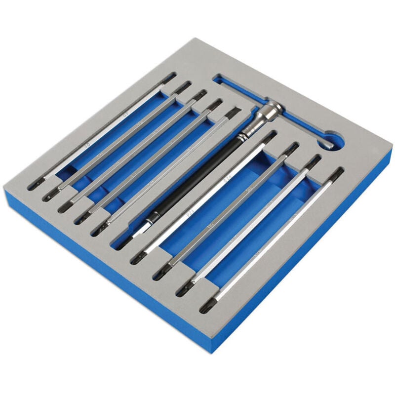Laser Tools - Jeu de tournevis a poignee en t a lame double extremite 12 pieces
