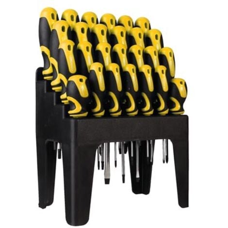 AUTRES Toolland Ensemble de tournevis, 26 pièces, avec support, embout magnétique, poignée antidérapante ergonomique en soft grip, conception ergonomique, poignée antidérapante, acier au chrome-vanadium