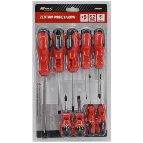 JEU DE TOURNEVIS AWTOOLS BLISTER S2 / 9 pcs.