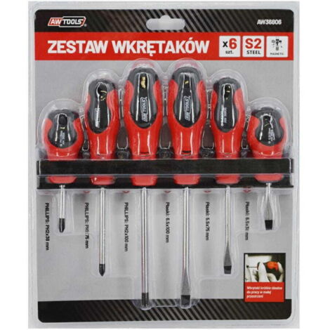 JEU DE TOURNEVIS AWTOOLS SUR CINTRE / BLISTER S2 / 6 pcs.
