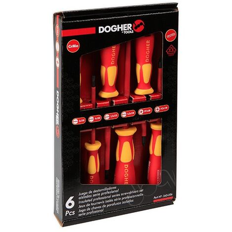 Jeu de tournevis dans la boîte, 6 pièces, VDE  DOGHER 360-005