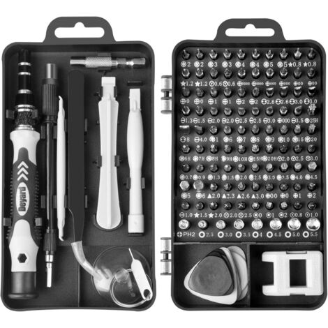 Jeu de tournevis de précision 115 en 1 : mini-tournevis, embouts Torx et tige flexible pour iPhone, ordinateur portable, jouets, montres, appareils photo et lunettes.