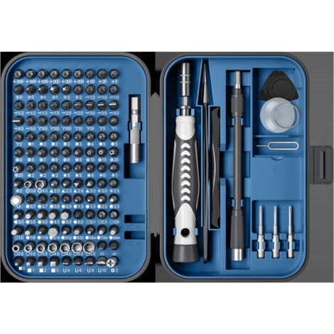 Jeu de tournevis de précision 130 en 1 avec 120 positions, kit de réparation magnétique avec mini étui intégré pour appareils électroniques, iPhone, bijoutiers, machines de jeu, bleu marine