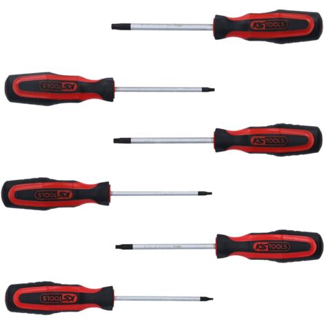 Kstools – Jeu de tournevis torx percé 6 pcs – Lames en chrome vanadium avec pointe brunie – Poignée bi-composant pour transmission optimale