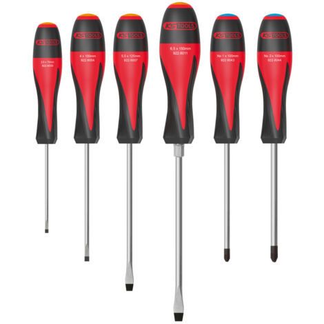 Coffret de 6 Tournevis Plat et Pozidriv