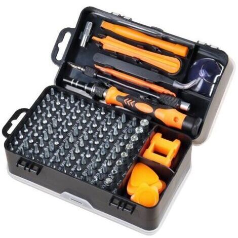 Jeu de tournevis magnétique de précision 135 en 1, embouts Torx, outils multifonctions isolés, kit d'outils manuels pour la réparation de téléphones portables (orange)