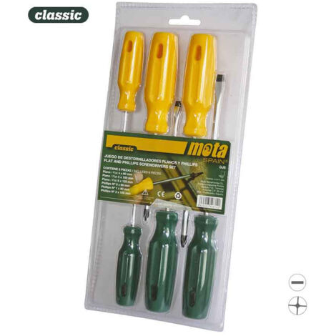 Jeu de tournevis MOTA - Plat et Cruciforme - 6 pcs - 39150