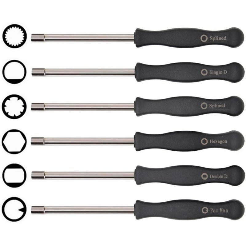 Jeu de tournevis pour carburateur, outil de réglage 6 pièces adaptable sur Husqvarna 125 135 136 137 141 141 235 235e 236 236e 240 240e 435 435e 440e