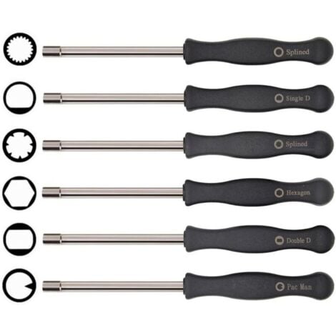 ZVD Jeu de tournevis pour carburateur, outil de réglage 6 pièces adaptable sur Husqvarna 125 135 136 137 141 141 235 235e 236 236e 240 240e 435 435e 440e de McCulloch Partner tronçonneuses Poulan