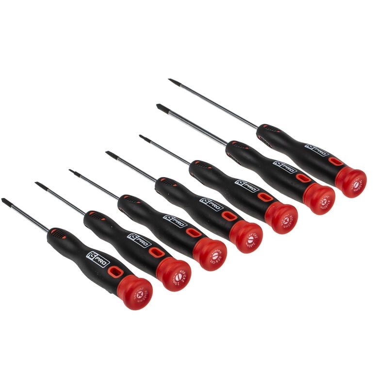 Rs Pro - Jeu de tournevis Précision Phillips, tête fendue 7 pièces ( Prix pour Jeu de 1 )