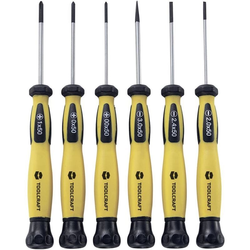 Jeu de tournevis Toolcraft pour l'électronique et la mécanique de précision, antistatique (esd) 6 pièces