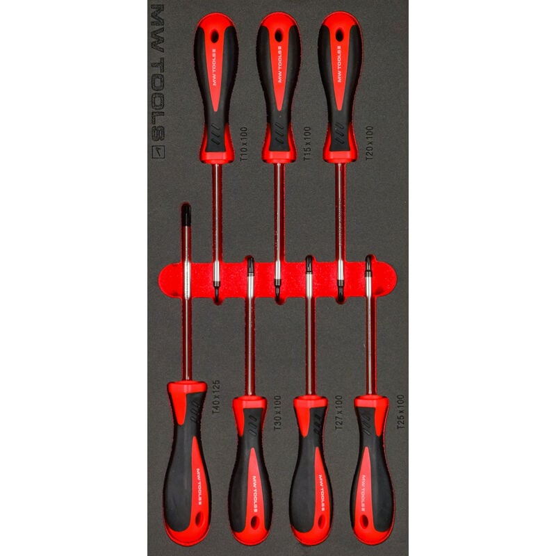 Jeu de tournevis Torx 7 pièces module en mousse pour servante d'atelier Mw Tools MWSC7TX