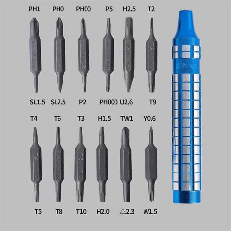 Jeu de tournevis, tournevis manuel type stylo, gris