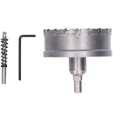 Jeu de trépans carbure à dents acier pour coupe métal et bois, kit de coupe avec foret couronne 85mm / 3.3 pouces