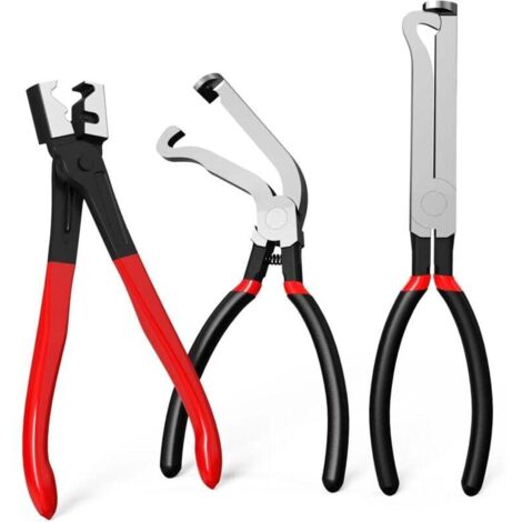 Jeu de trois pinces de déconnexion électrique professionnelles - outils de retrait de connecteurs automobiles et colliers de serrage à dégagement rapide pour conduites de carburant