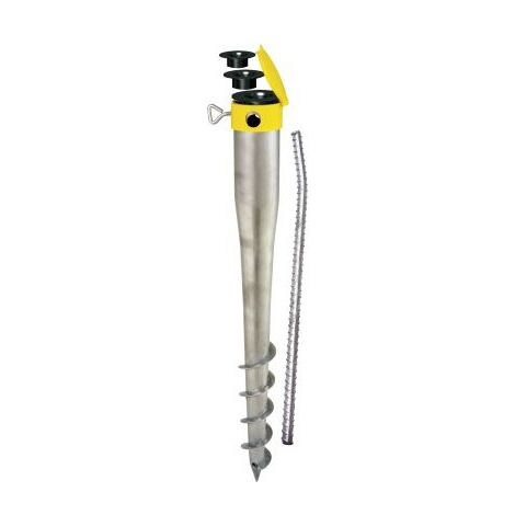 Jeu de vis d'ancrage au sol en acier galvanisé 550 mm – Vissage rapide pour structures – Compatible avec séchoirs et parapluies – Krinner