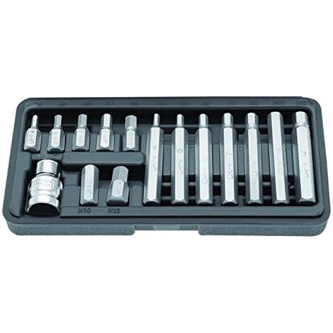 Jeu d’embouts  10 mm (3/8")   six pans intérieurs  15 pièces