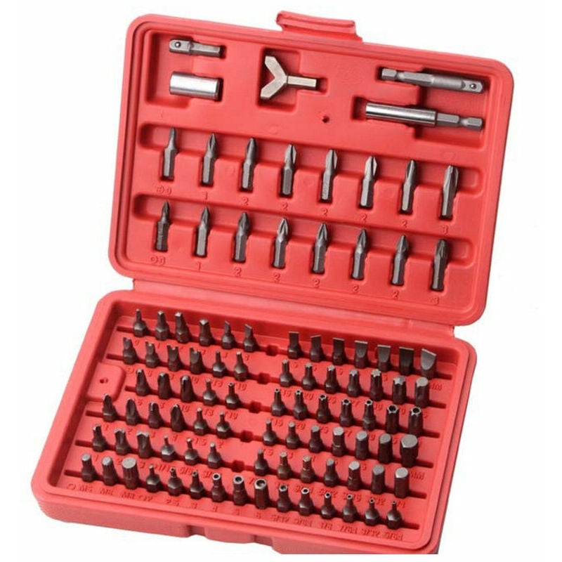 Jeu d'embouts 100 pièces boîte rouge