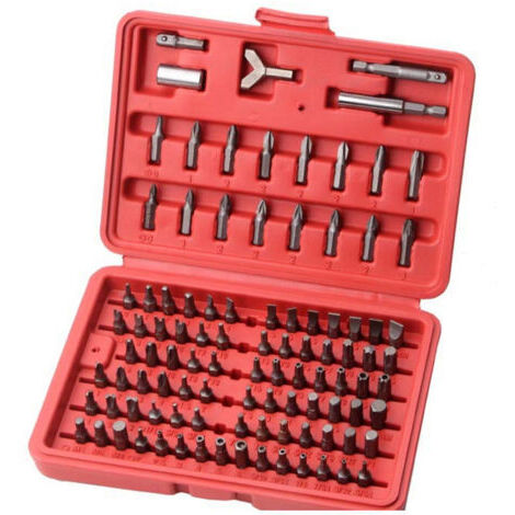 Jeu d'embouts 100 pièces boîte rouge
