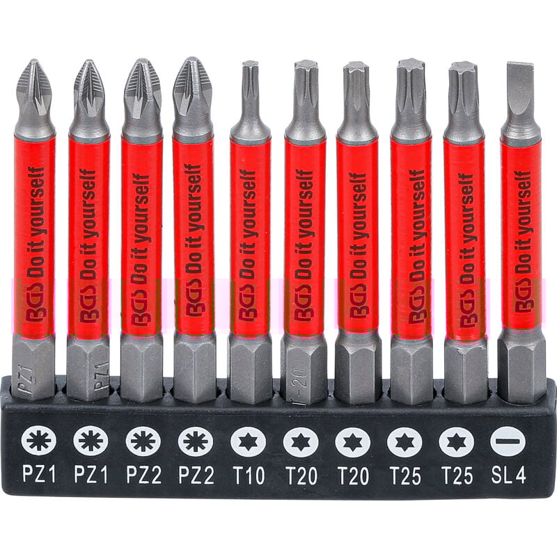 Bgs Technic - jeu d'embouts ANTIDéRAPANTS MAGNéTIQUES 70 mm 10 PIèCES bgs diy 4831