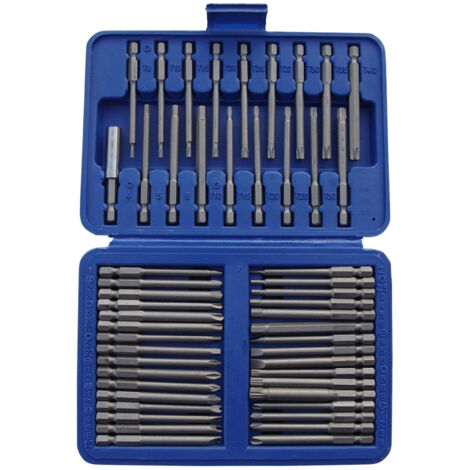 Jeu d'embouts de sécurité Extra longs, 50 pièces, carrés et plats, cannelure hexagonale, couple d'embrayage, embouts de tournevis multi-tailles