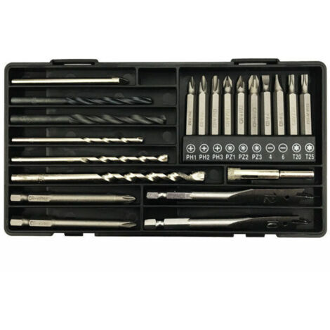 Jeu d'embouts de tournevis, jeu d'embouts de tournevis, jeu d'embouts multifonctionnel avec embouts HSS, embouts pour maçonnerie, embouts pour bois, embouts pour bêche à bois, scie cloche, embouts pou