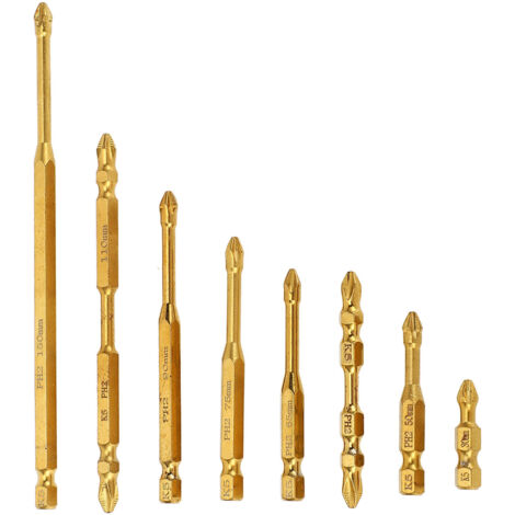 Jeu d'embouts de tournevis magnétique K5, antidérapants, Anti-Impact, embouts longs et courts PH2, 8 pièces