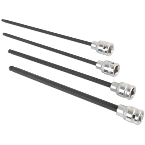 JEU D'EMBOUTS EXTRA LONGS A EXTREMITE SPHERIQUE, DE 5 A 10 MM