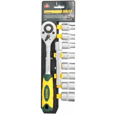 Jeu d'embouts femelles Torx 1/2 10 pièces ek631 mota