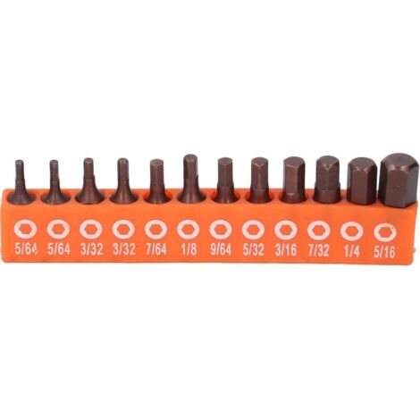 Jeu d'embouts hexagonaux impérial 1/4, pour perceuse, tournevis électrique, acier allié S2, 25mm avec support de rangement, 12 pièces