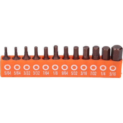 Jeu d'embouts hexagonaux impérial 1/4 pour perceuse tournevis électrique acier allié S2 25mm avec support de rangement 12 pièces
