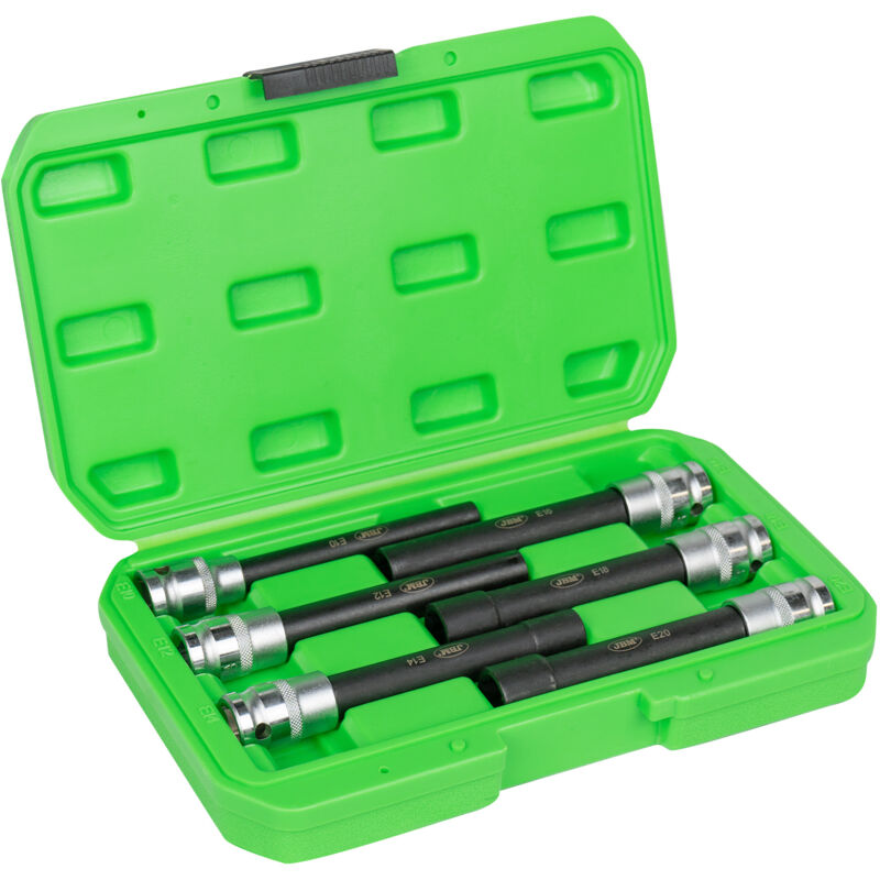 JBM - Ensemble de 6 douilles extra longues Torx 1/2' (Type e) 53915