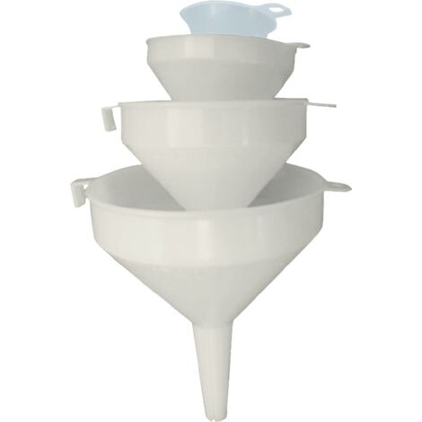 Jeu d'entonnoirs 4 pièces 50, 75, 100, 120 mm plastique (PE) REILANG