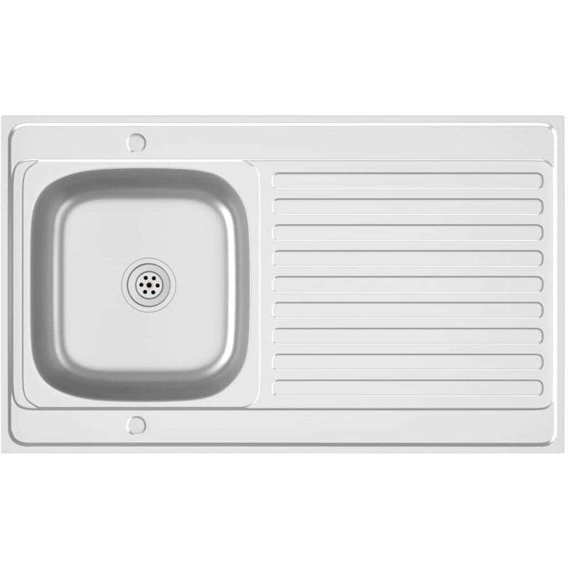Vidaxl - Jeu d'évier de cuisine et égouttoir argenté 1000x600x155mm inox