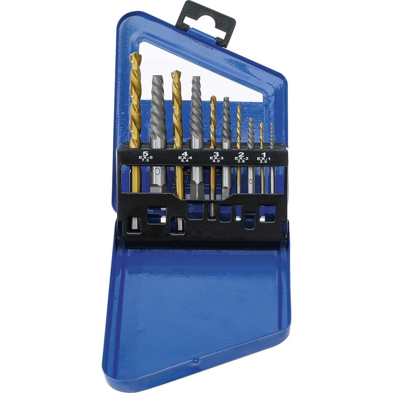Jeu d'extracteurs de vis & forets à gauche hss traitement au nitrure de titane 2 - 7,5MM 10 pièces bgs 6780