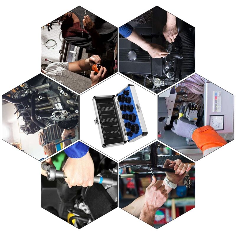 Jeu d'extracteurs d'écrous, jeu haut de 10 pièces, jeu d'extracteurs de vis en spirale, jeu de clés à douille, extracteur de boulons pour enlever les