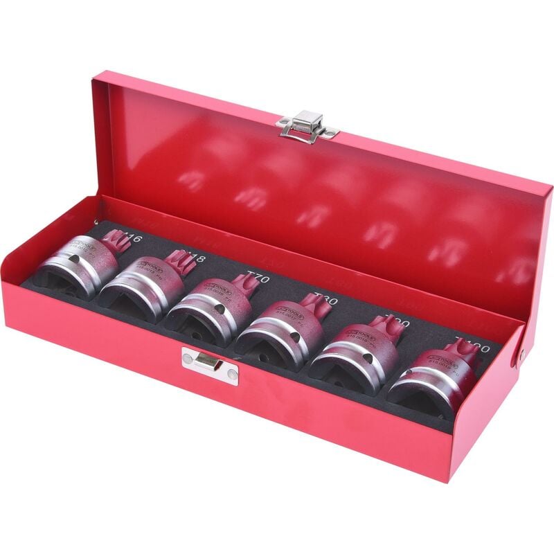 Kstools - 3/4' Jeu d'embouts à choc XZN+Torx, avec perçage, 6 pcs