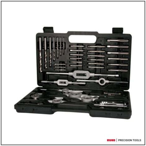 Jeu d'outils de filetage RUKO HSS 45 pièces