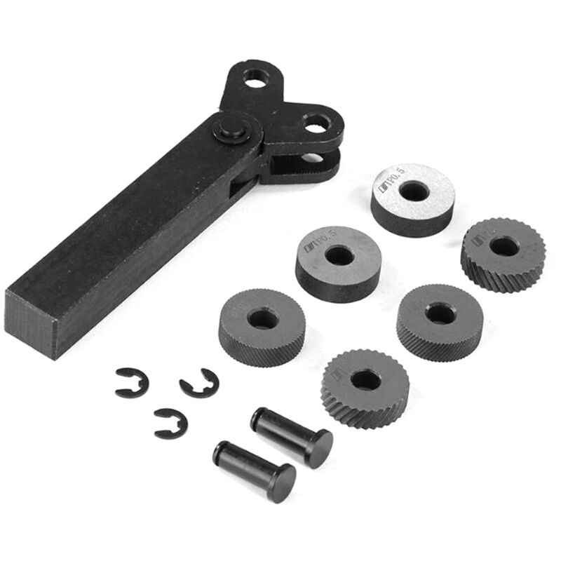 Jeu d'outils de moletage à double roue en acier, avec roue de 0.5mm, 1mm, 2mm, Kit de moletage à pas linéaire, jeu de moletage de roue de coupe de