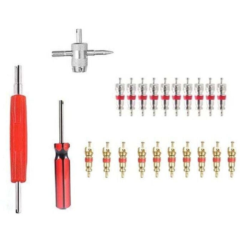 Image of Jeu d'outils de noyau de valve Outil de retrait de noyau de valve 23 pièces