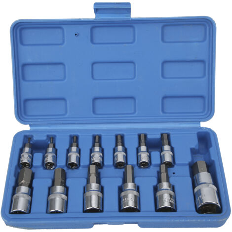 Jeu d'outils de réparation automobile avec clés à douilles hexagonales 1/4", 3/8" et 1/2" - Boîte à outils incluse