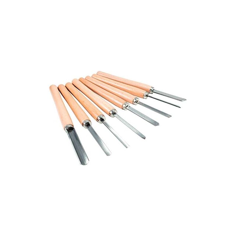 Scheppach - Lot de 8 gouges pour tours à bois compatibles DM600Vario, DM500T, DM1100T