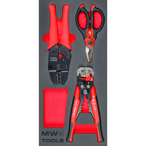 Jeu d'outils électricien 3 pièces module en mousse pour servante d'atelier MW Tools MWCUT3